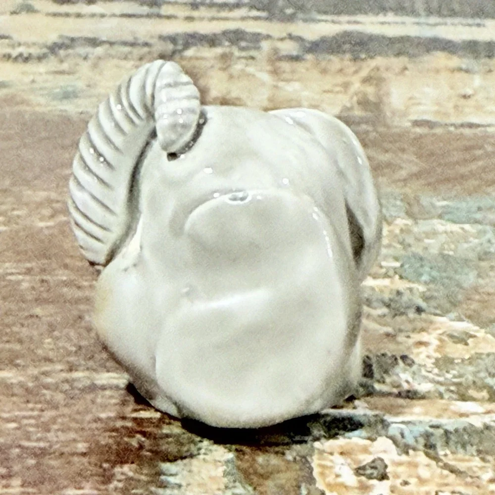Spoontiques Pewter Thimble Elephant‎ Head Vtg 1980 Animal Mini Figurine Painted